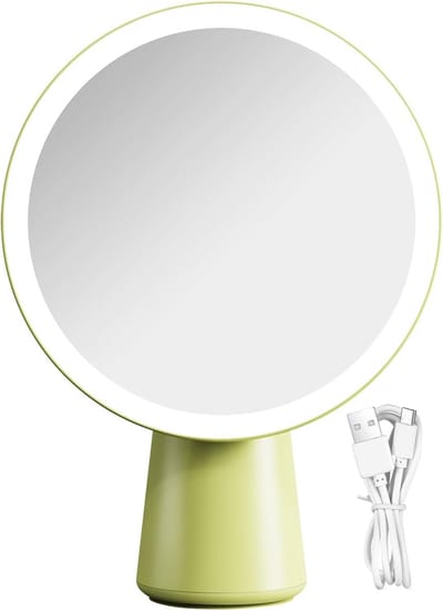 Verlichte Make-up Spiegel - LED Spiegel - Dagelijkse Make-up - Oplaadbaar Met UV-monitoring - 28x23 cm - Groen
