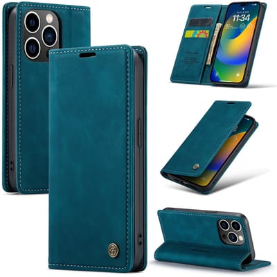 Casemania Hoesje voor Apple iPhone 15 Pro - Emerald Green - Dunne Portemonnee Book Case - Slim Wallet Case met Pasjeshouder