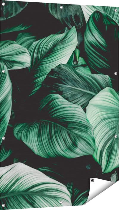 Gards Tuinposter Tropische Groene Bladeren - 80x120 cm - Tuindoek - Tuindecoratie - Wanddecoratie buiten - Tuinschilderij