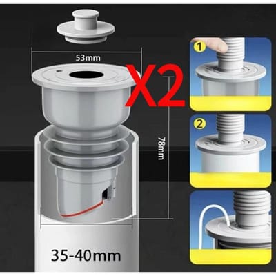 Siliconen Afvoer Rioolbuis Afdichtring Plug Watergootsteen Afvoerputje Anti Geur Riool Afdichting Stopper Cover Douche Afdruiprek Badkamer Accessoires 2PCS 35-40mm