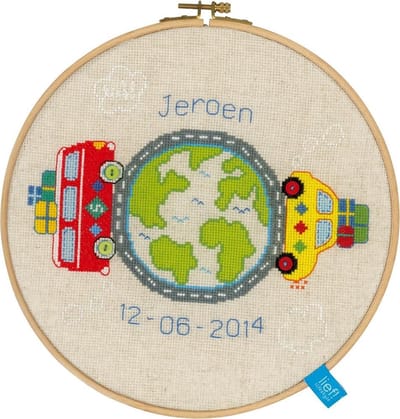 Vervaco - Telpakket kit - Geboorte - Reis rond de wereld - PN-0150390 - Borduren - Borduurpakket - Borduurpakket geboorte - Borduurpakket volwassenen