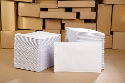 50 witte gerecyclede Luchtkussen enveloppen Formaat A5 / D 18 X 26.5 Cm // Bubbeltjes envelop / Luchtkussen omslagen eco / beschermende enveloppen met luchtkussenfolie