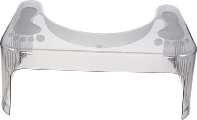 Toiletkruk Kinderen - Voetenbankje Zindelijkheid - Makkelijker Toiletteren - Met Handgrepen - 38.5 x 22.5 x 17 cm - Grijs