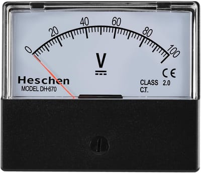 Rechthoekige analoge voltmeter DC 0-100V
