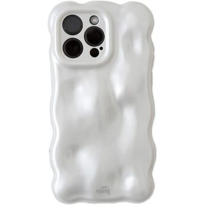 xoxo Wildhearts Bubbly case White telefoonhoesje - Geschikt voor iPhone 13 Pro - Hoesje met bobbeltjes - Krullende golfvorm - schokbestendig - Wit