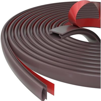 Deurafdichtingstape, zelfklevende, flexibele afdichtingsstrip voor deurkozijnen, rubberen afdichtingsstrip, waterdicht, raamafdichtingsstrip, afdichtingsstrip, rubberen afdichtingsstrip voor deuren en ramen (bruin, 6 meter).
