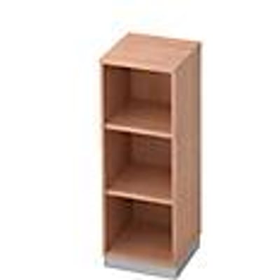 Boekenkast, spaanplaat, B 400 x D 400 mm, 3 OH, notenhoutdecor
