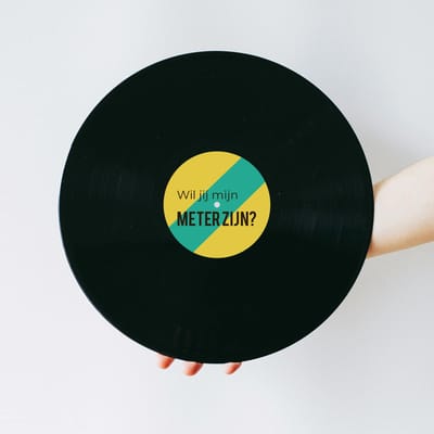 Vinylplaat - Lp - Vinyl plaat - Muziek cadeau - Meter vragen - Wil jij mijn meter zijn - Meter vragen cadeau - Colorful green design