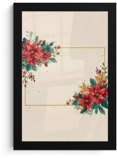 Poster in lijst - Fotolijst 20x30 cm - Posters - Kerst - Pointia - Omlijsting - Kleurrijk - Posterlijst zwart - Decoratie - Wanddecoratie woonkamer - Muurdecoratie slaapkamer - Kerstversiering - Kerstdecoratie voor binnen - Kerstmis