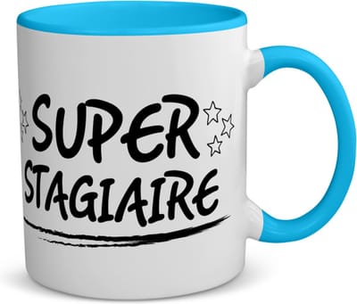 Akyol - super stagiare koffiemok - theemok - blauw - Stagiair - stagiaire - werk - afscheidscadeau - verjaardagscadeau - kado - 350 ML inhoud