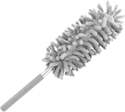 Microvezel Schoonmaak Plumeau met Telescoopsteel Grijs - Microfiber Uitschuifbare Lamellen Stoffer - Jaloezie Afstoffer - Ragebol Stofdoek Huishoud Reiniger - Stof Verwijderaar - Stofvrij Reinigen Schoonmaken