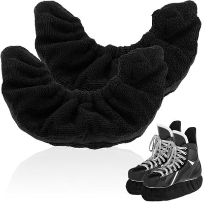 Elastic Ice Hockey Schaatsbeschermers voor Veiligheid en Comfort, Maat L, Zwart, Polyester Materiaal