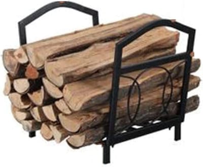 Hout Opslag Rek - Haardhout Houder - Haardhout Opslag - Stevig Metalen Frame - 48 x 35 x 38 cm