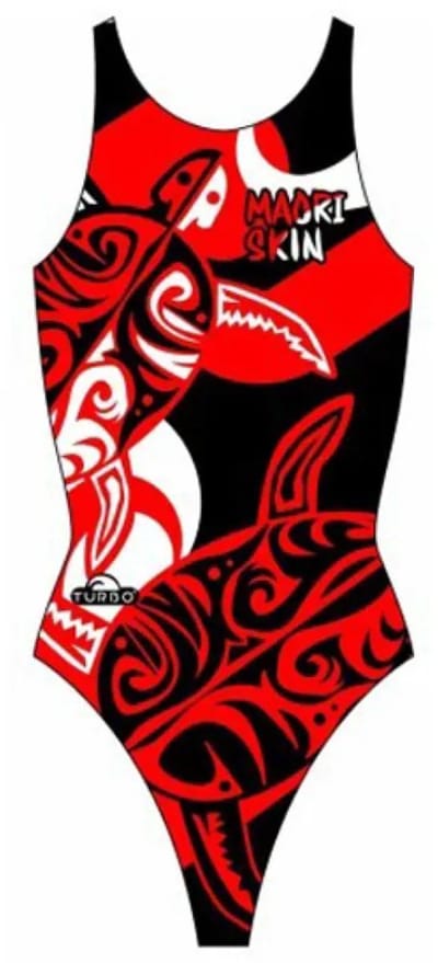 Turbo Maori Skin Tattoo Zwemkleding Rood 2XL Vrouw