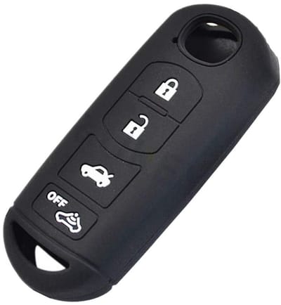 Allecto - Silicone Sleutelhoes - Bescherming Sleutel - Zwart - Duurzaam - Waterafstotend - Geschikt voor Mazda 2 3 5 6 CX-3 CX-5 CX-7 CX-9 Miata MX5