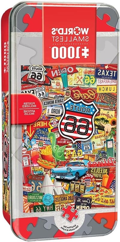 Legpuzzel Route 66 - Puzzel 1000 stukjes - Ontspannen avond - Kleinste 1000 ter wereld - 11.25"x16.75" - Route 66