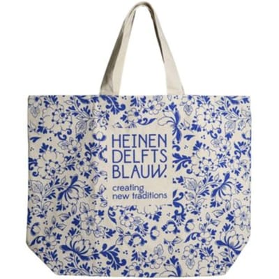 Heinen delfts blauw vouwtasje delft groot