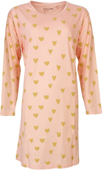 Irresistible Dames Nachthemd - Korte Mouwen - Allover Geprint - Blauw - Maat S