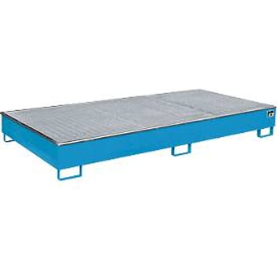 Bauer legbordbak RW-GR 2700-2 PE, met PE inzet, met rooster, L 2665 x B 1315 x H 305 mm, lichtblauw RAL 5012