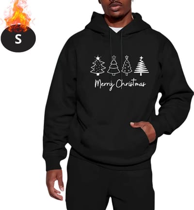 Bovista Kersttrui - Heren - Foute Kersttrui - Christmas Sweater - Kerst Sweater - Kerstboom - Christmas Jumper - Hoodie - Zwart - S