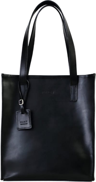 Leather Tote Black The Hamptons Collections