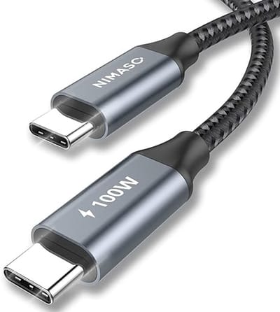 USB-C naar USB-C 100W Power Delivery kabel 2 meter E-Marker snellaad kabel geschikt voor laptop, tablet en smartphone USB-C data en oplaadkabel