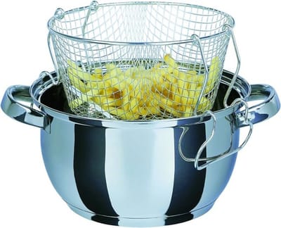 Zylo® Frituurpan Inductie - Frituurpan - Frituurmandje - Zilver - 36cm x 24cm x 13cm