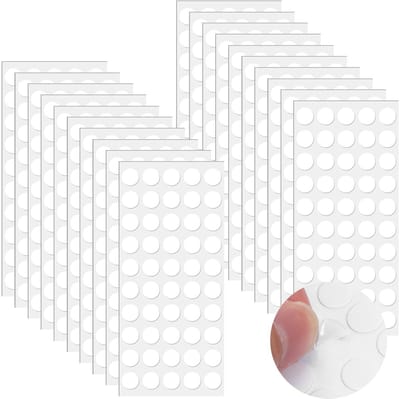 Dailygoods - SHENLIU 1000 stuks plakstippen, dubbelzijdig, ronde zelfklevende stickers, transparante fotoplakpads, geen sporen plakband, zelfklevende plakpunten voor poster, ballon, doe-het-zelf, feest, festival