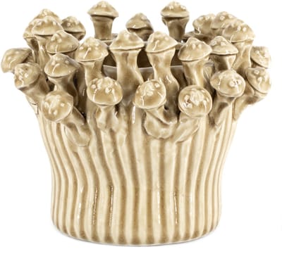 HomeBound by KY | Vaas shroom keramiek mustard | bloemenvaas