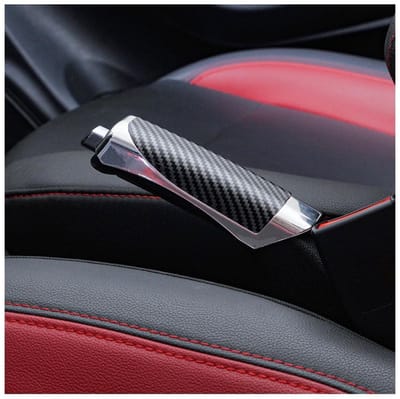 Dailygoods- Autohandremhoes Universeel - Stijlvolle Handrembeschermer - Decoratie Handremhendel - Hoogwaardig ABS - Koolstofvezel Zwart - Afmetingen 13x3,3x2,5 cm - Handremkap