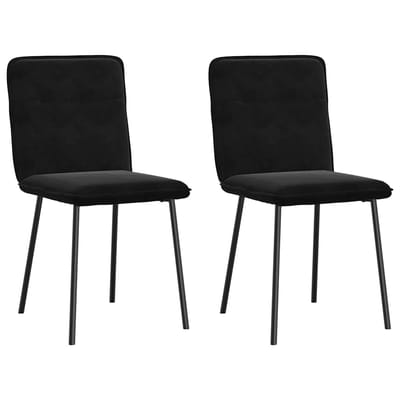 vidaXL - Eetkamerstoelen - 2 - st - fluweel - zwart