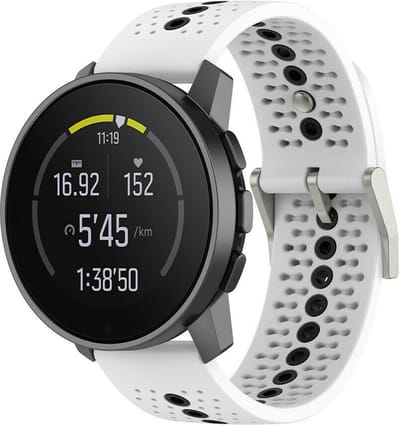 Siliconen Smartwatch bandje Geschikt voor Suunto 9 Peak siliconen bandje - geschikt voor Suunto 9 Peak (Pro) / Suunto 5 Peak / Suunto Race / Suunto Vertical / Suunto Run - wit/zwart - Strap-it Horlogeband / Polsband / Armband