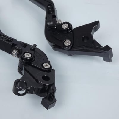 Levier frein droit Myra pour Moto Suzuki 650 Gsf Bandit S Abs 2007 à 2016 alu CNC noir / paire Neuf
