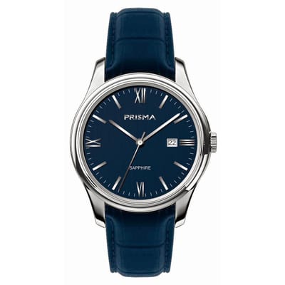 Prisma Horloge P.2017 Heren Alfa Silver blue Edelstaal saffier