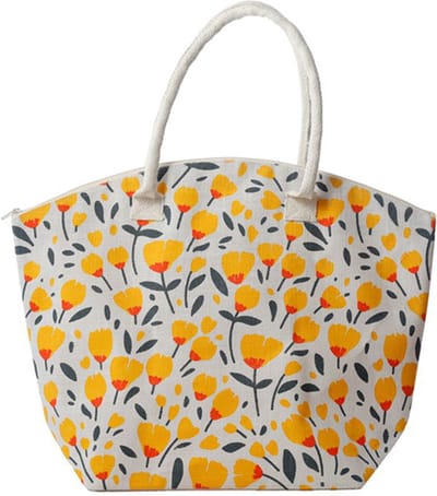 Strandtas/Boodschappentas Boterbloem Pick of the Bunch - Jute - 41<62cm+Handvat>x54x16cm