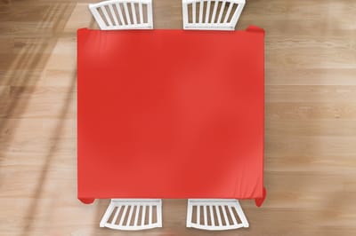 Tafelkleed - Tafellaken - 180x180 cm - Rood - Kleur - Effen - Binnen en Buiten