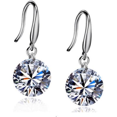 Boucles d'oreilles pendantes en cristal de zircon pour femme, élégantes et à la mode, bijoux délicats gray