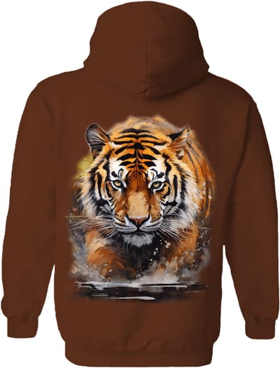 Tijger Watercolor Running Tiger The Coloured House Hoodie 3XL