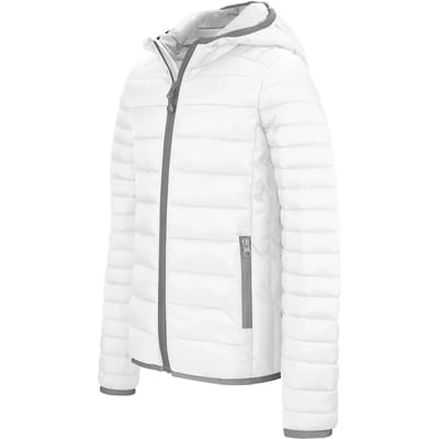 Outdoorjas 'Lightweight Hood Padded' merk Kariban Wit - L