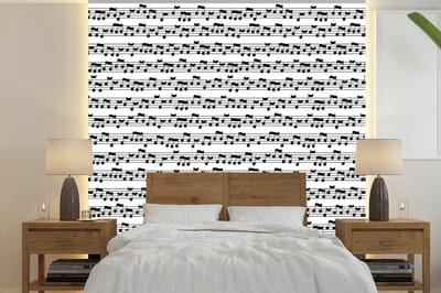 Behang - Fotobehang Muziek - Patronen - Muzieknoten - Breedte 240 cm x hoogte 240 cm