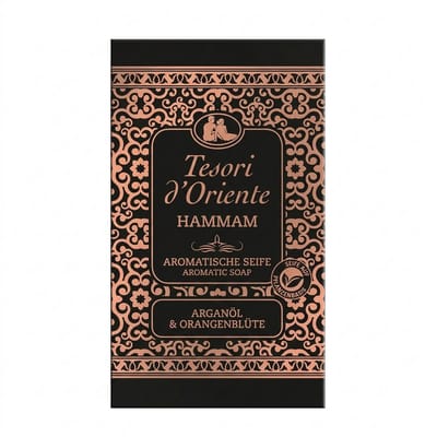Tesori d'Oriente Solid Soap Hammam 125 g – Vaste Zeep met Arganolie & Oranjebloesem – Aromatische Hand- & Bodyzeep – Zachte Huidreiniging