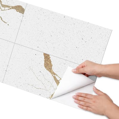 Coloray Meubel Wrap Folie - Wit Meubelfolie - 50x100 cm - Decoratiefolie Witte borden - Meubel Wrap Folie - Minimalist Meubelfolie - Plakfolie Meubels - Keuken decoratie - Texturen