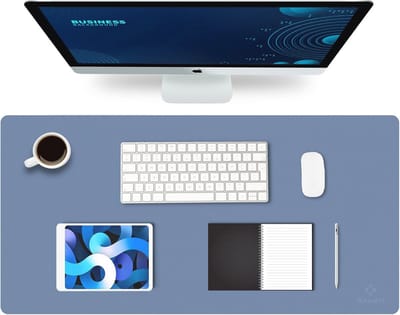 Bureaumat, bureauonderlegger, bureau-onderlegger, 40 cm x 80 cm, laptopmat, bureauonderlegger, voor kantoor en thuis, dubbelzijdig (meerblauw)