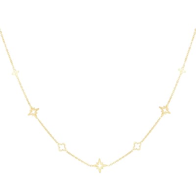 Yehwang - ketting clover and star gold - stainless steel - kadotip - waterproof