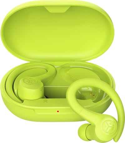 JLab Go Sport Draadloze Oordopjes - Sport Oortjes Draadloos - Bluetooth - 35 uur Batterijduur - Oorhaak - IP55 Zweet- & Waterbestendig - Aanpasbare EQ3 instellingen - Hardlopen - In Ear - Geel