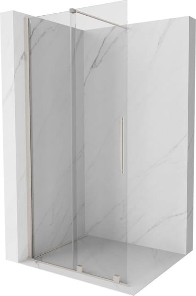 Mexen Velar schuifbare douchewand Walk-in 70 x 200 , transparant 8 mm, geborsteld nikkel - 871-070-000-03-97