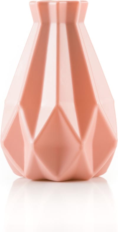 Onbreekbare bloemenvaas oud roze - kunststof design vaas - bloemvaas decoratief vaasje