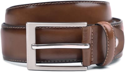 Suitable Riem Bruin 315 - Maat 105 - Heren leren broekriem / broeksriem - Ceintuur - Riem formeel