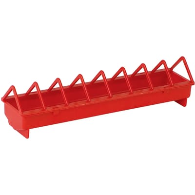 Duvoplus - Voersilo - Kip - Kippenvoerbak Plastiek Ronde Gaten 51x12x11,5cm Rood - 1st