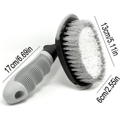 Brosse de pneu de voiture Brosse de moyeu Outil de lavage de voiture Artefact de nettoyage Brosse de décontamination puissante dédiée gris